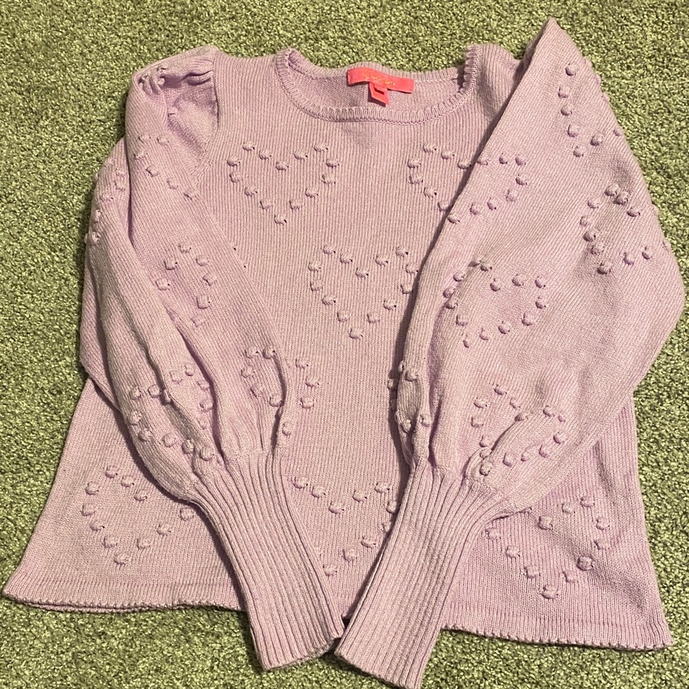 Lilly Pulitzer Light Purple Heart Sweater